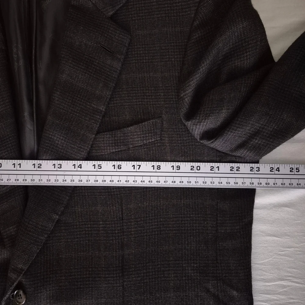 Brioni Nomentano Brown Glen Plaid 100% Pure Cashmere Blazer Saks Fifth Ave 46R